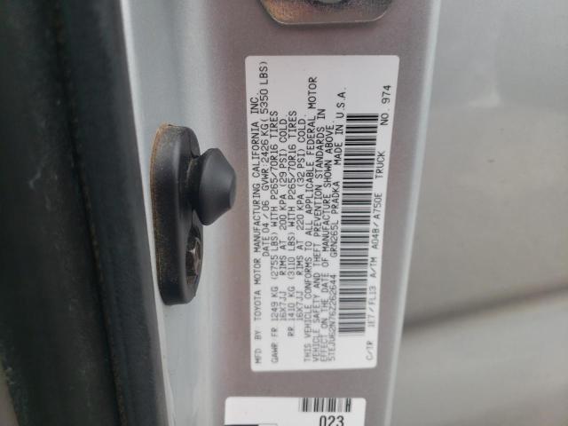 5TEJU62N76Z262644 - 2006 TOYOTA TACOMA DOUBLE CAB PRERUNNER SILVER photo 12