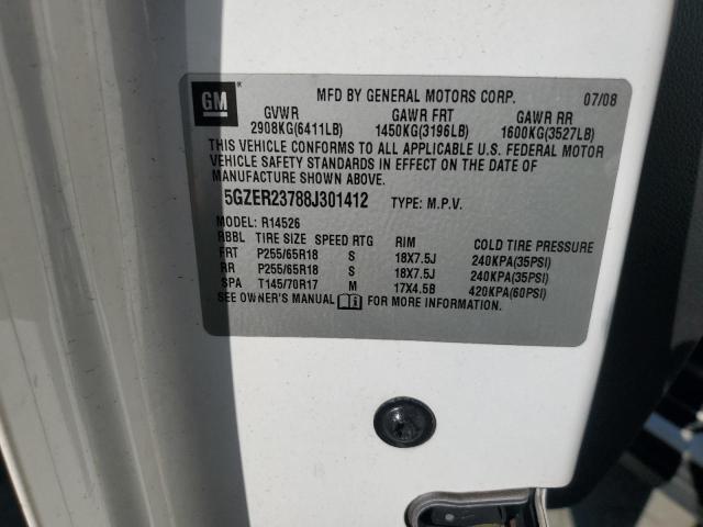 5GZER23788J301412 - 2008 SATURN OUTLOOK XR თეთრი ფოტო 13