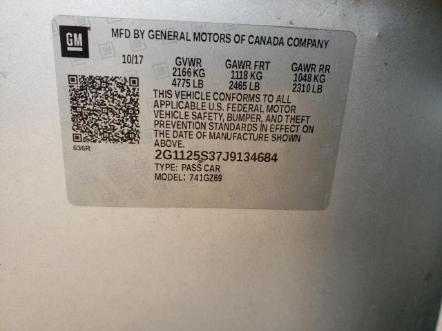 2G1125S37J9134684 - 2018 CHEVROLET IMPALA PREMIER SILVER photo 12