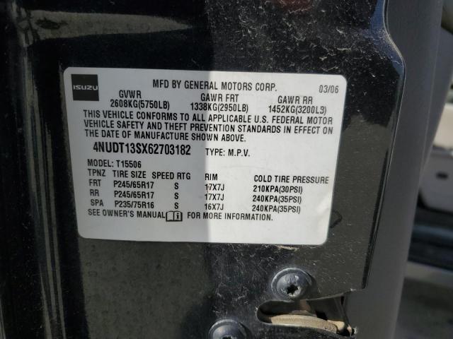 4NUDT13SX62703182 - 2006 ISUZU ASCENDER S 石墨色 照片 14