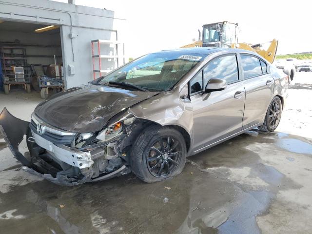 2HGFB2F95CH548387 - 2012 HONDA CIVIC EXL თაფლისფერი ფოტო 1