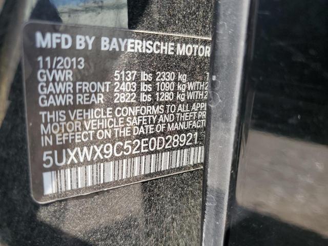 5UXWX9C52E0D28921 - 2014 BMW X3 XDRIVE28I BLACK photo 12