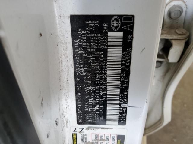 2T1KR32E86C622241 - 2006 TOYOTA COROLLA MA XR WHITE photo 12