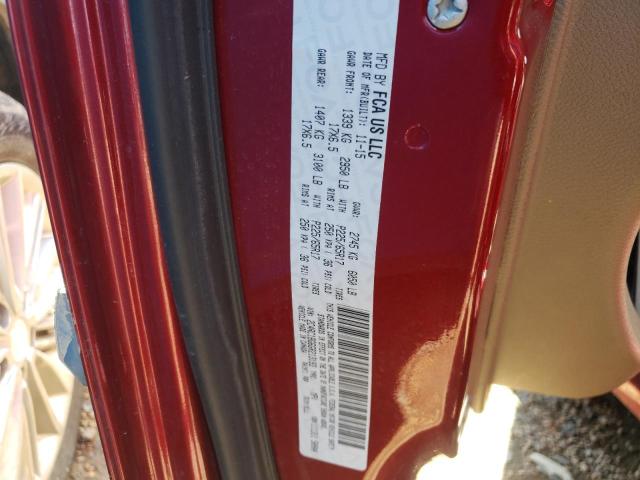 2C4RC1BG6GR213193 - 2016 CHRYSLER TOWN & COU TOURING ბურგუნდია ფოტო 10