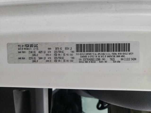 3C6TRVNG9GE112388 - 2016 RAM PROMASTER 1500 STANDARD WHITE photo 14