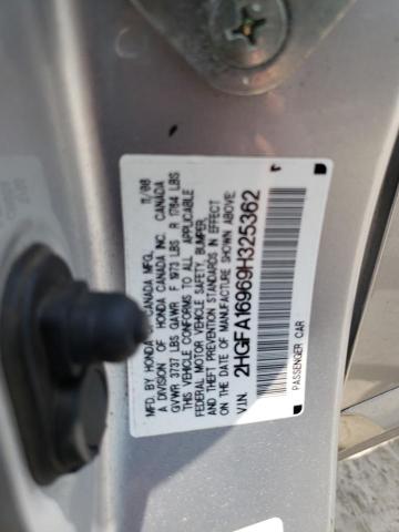 2HGFA16969H325362 - 2009 HONDA CIVIC EXL ვერცხლისფერი ფოტო 12