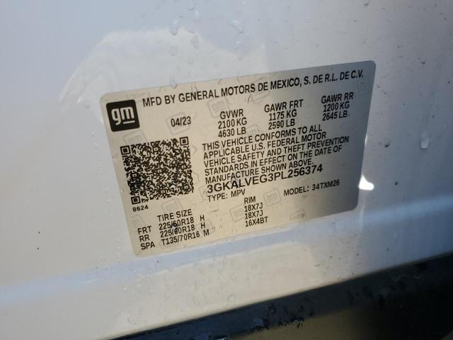 3GKALVEG3PL256374 - 2023 GMC TERRAIN SLT WHITE photo 12