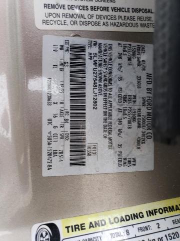 5LMFU27548LJ12802 - 2008 LINCOLN NAVIGATOR ოქროსფერი ფოტო 13