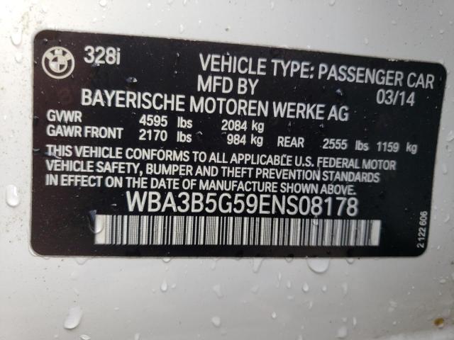 WBA3B5G59ENS08178 - 2014 BMW 328 XI SULEV WHITE photo 12