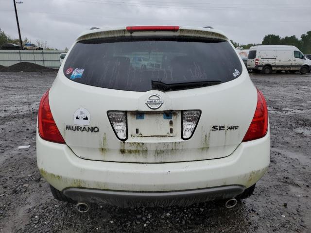 JN8AZ08W74W325996 - 2004 NISSAN MURANO SL WHITE photo 6