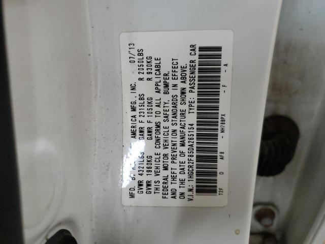 1HGCR2F85DA265154 - 2013 HONDA ACCORD EXL WHITE photo 12