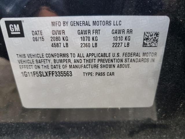 1G11F5SLXFF335563 - 2015 CHEVROLET MALIBU LTZ BLACK photo 12