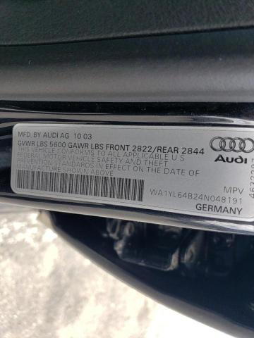 WA1YL64B24N048191 - 2004 AUDI ALLROAD 4.2 BLACK photo 12