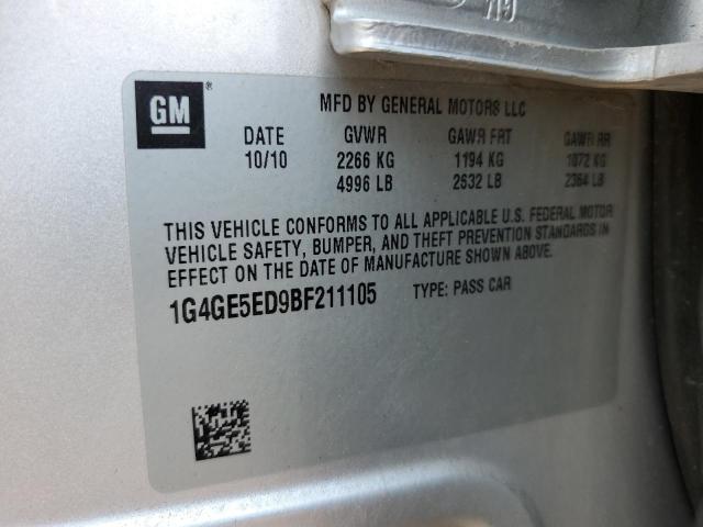 1G4GE5ED9BF211105 - 2011 BUICK LACROSSE CXS 银色 照片 12