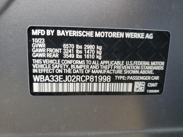 WBA33EJ02RCP81998 - 2024 BMW 760 XI GRAY photo 12