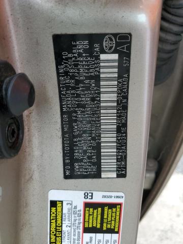 2T1BU4EE5AC374717 - 2010 TOYOTA COROLLA BASE TAN photo 12