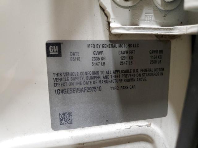 1G4GE5EV9AF297510 - 2010 BUICK LACROSSE CXS WHITE photo 13