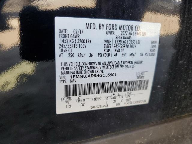 1FM5K8AR8HGC35501 - 2017 FORD EXPLORER POLICE INTERCEPTOR BLACK photo 12