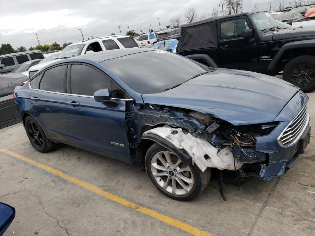 3FA6P0LU4KR177115 - 2019 FORD FUSION SE BLUE photo 4