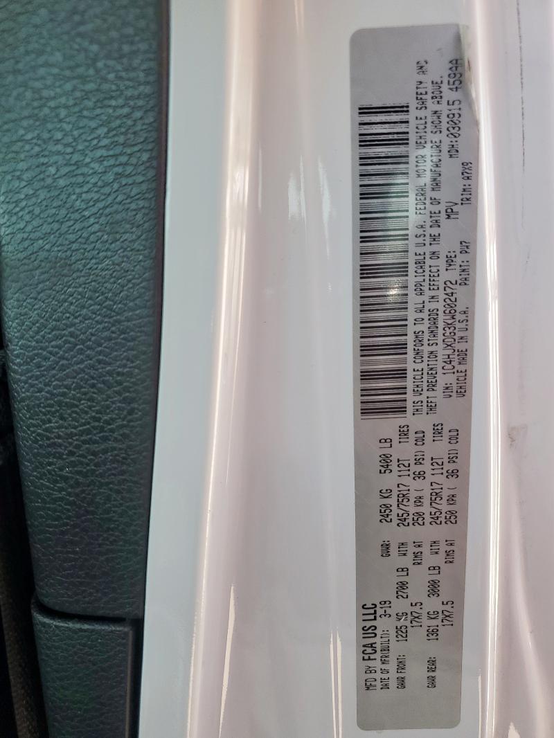 1C4HJXDG3KW602472 - 2019 JEEP WRANGLER U SPORT Սպիտակ լուսանկար 14