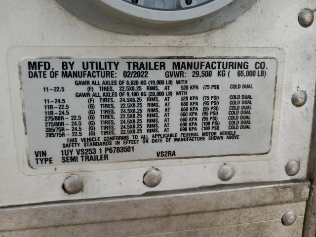 1UYVS2531P6783501 - 2023 UTILITY TRAILER WHITE photo 10