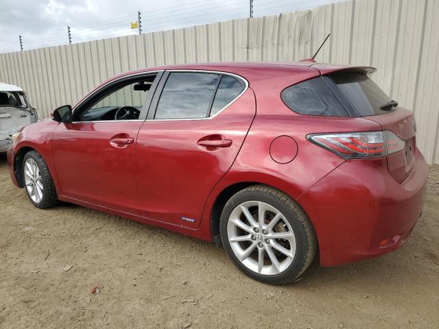 JTHKD5BH9B2004504 - 2011 LEXUS CT 200 RED photo 2