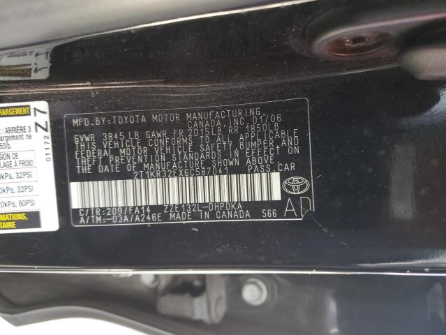 2T1KR32EX6C587041 - 2006 TOYOTA COROLLA MA XR BLACK photo 13