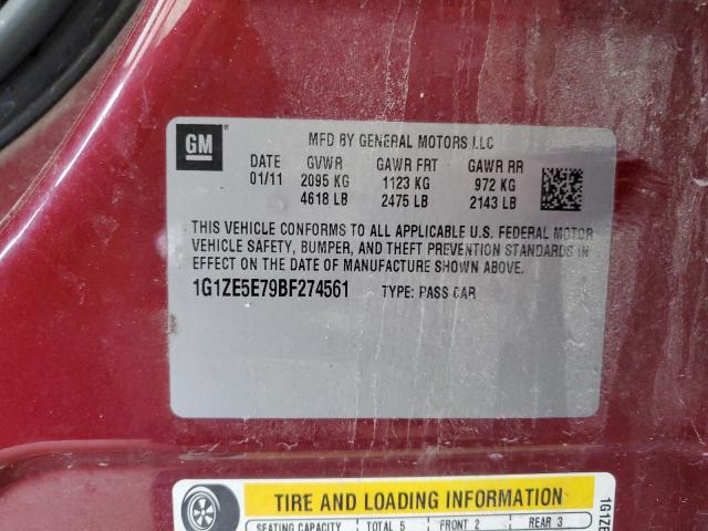 1G1ZE5E79BF274561 - 2011 CHEVROLET MALIBU LTZ წითელი ფოტო 13