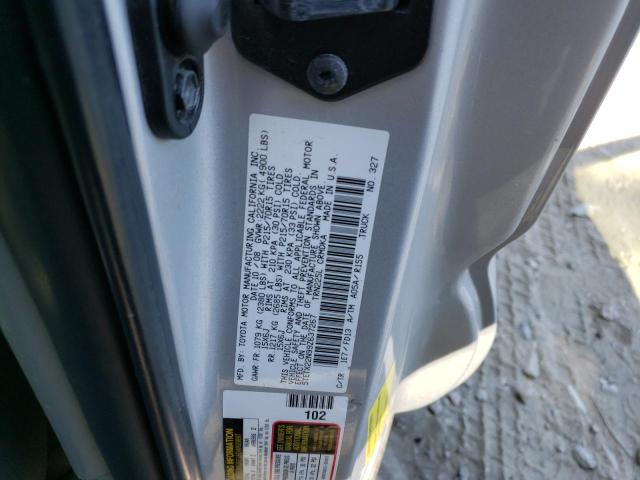5TETX22N99Z637267 - 2009 TOYOTA TACOMA ACCESS CAB ვერცხლისფერი ფოტო 12