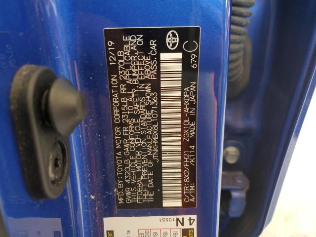 JTNKHMBX8L1071363 - 2020 TOYOTA C-HR XLE BLUE photo 13