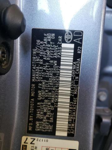 2T1KR32E16C621822 - 2006 TOYOTA COROLLA MA XR BLUE photo 12