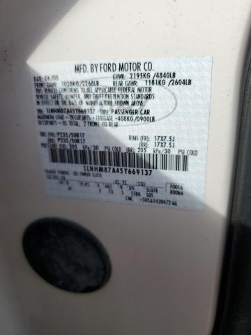 1LNHM87A45Y669137 - 2005 LINCOLN LS 白色 照片 12