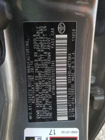 4T1BK1EB7EU127245 - 2014 TOYOTA AVALON BASE 绿色 照片 12