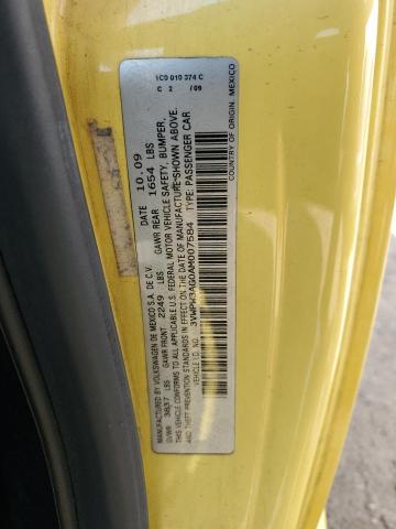 3VWPW3AG0AM007584 - 2010 VOLKSWAGEN NEW BEETLE YELLOW photo 12