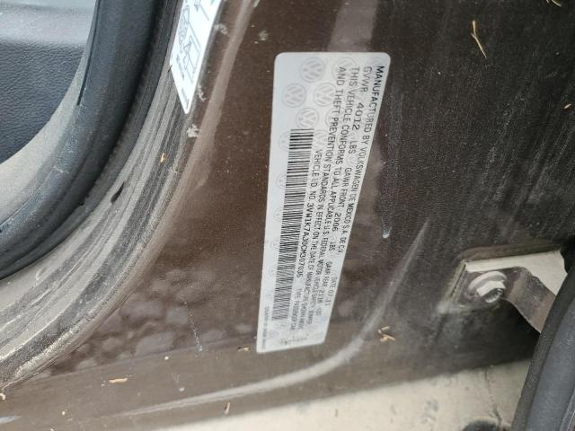 3VW1K7AJ0CM307035 - 2012 VOLKSWAGEN JETTA BASE بني صورة 12