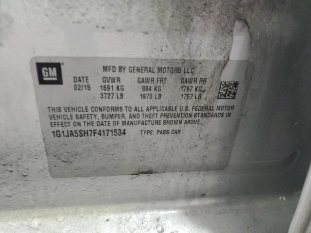 1G1JA5SH7F4171534 - 2015 CHEVROLET SONIC LS SILVER photo 12