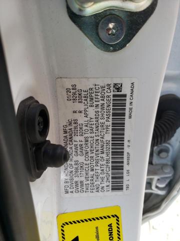 2HGFC2F88LH532382 - 2020 HONDA CIVIC SPORT 白色 照片 12