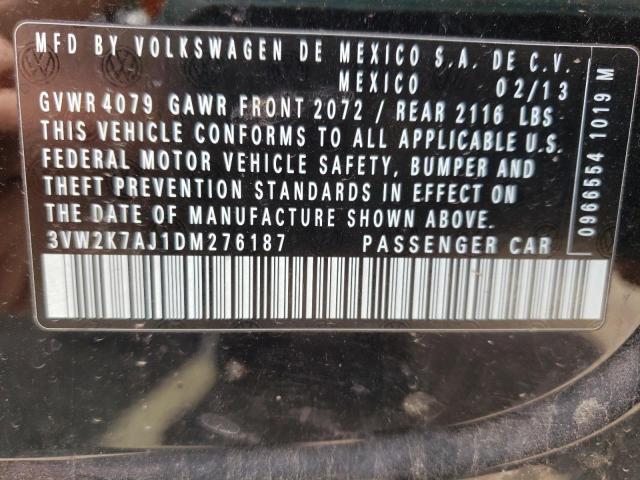 3VW2K7AJ1DM276187 - 2013 VOLKSWAGEN JETTA BASE Qara foto 12