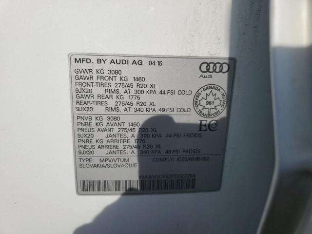 WA1WGCFE2FD022264 - 2015 AUDI Q7 PRESTIGE 白色 照片 13