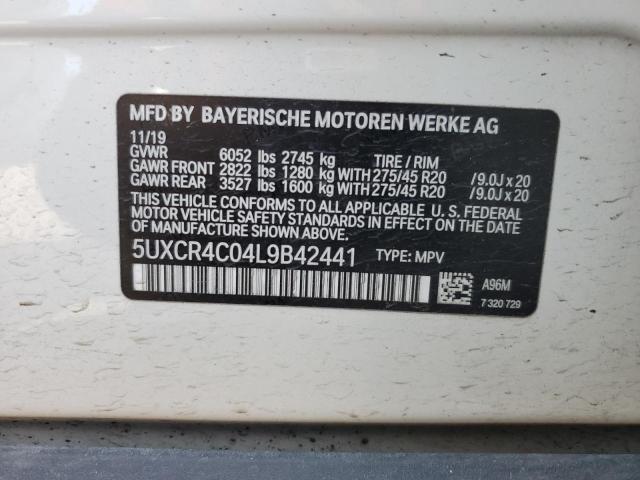 5UXCR4C04L9B42441 - 2020 BMW X5 SDRIVE 40I WHITE photo 14