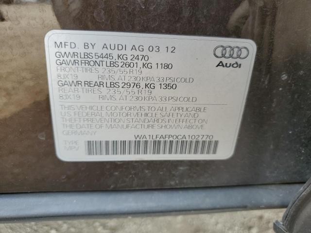 WA1LFAFP0CA102770 - 2012 AUDI Q5 PREMIUM PLUS BROWN photo 13