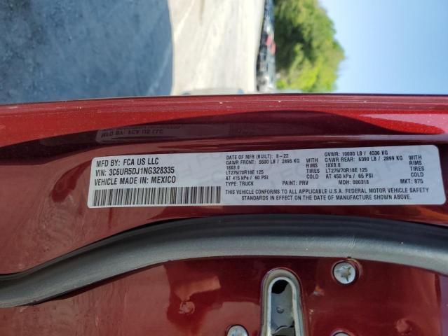 3C6UR5DJ1NG328335 - 2022 RAM 2500 BIG HORN/LONE STAR MAROON photo 12