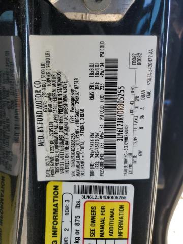 3LN6L2JK4DR805255 - 2013 LINCOLN MKZ BLACK photo 12