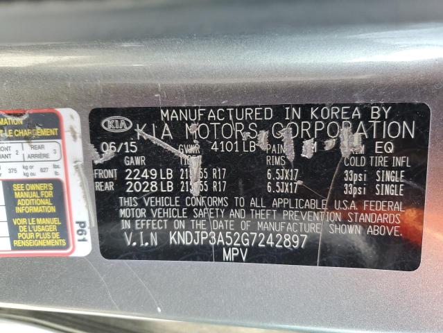 KNDJP3A52G7242897 - 2016 KIA SOUL + GRAY photo 12