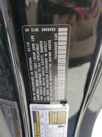 WVWFW7AH7CV016872 - 2012 VOLKSWAGEN EOS LUX 黑色 照片 12