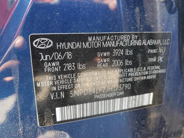 5NPD84LF2JH373790 - 2018 HYUNDAI ELANTRA SEL BLUE photo 13