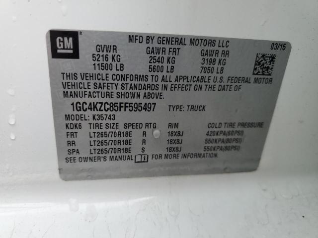 1GC4KZC85FF595497 - 2015 CHEVROLET SILVERADO K3500 LT WHITE photo 12