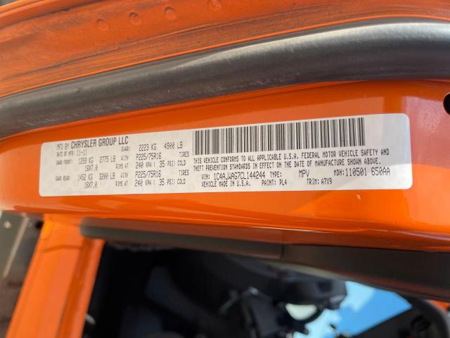 1C4AJWAG7CL144244 - 2012 JEEP WRANGLER SPORT ORANGE photo 10