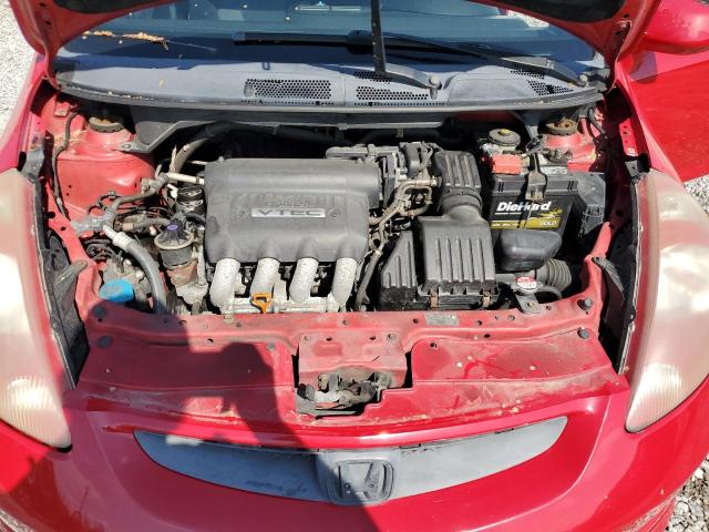 JHMGD38647S033657 - 2007 HONDA FIT S RED photo 11