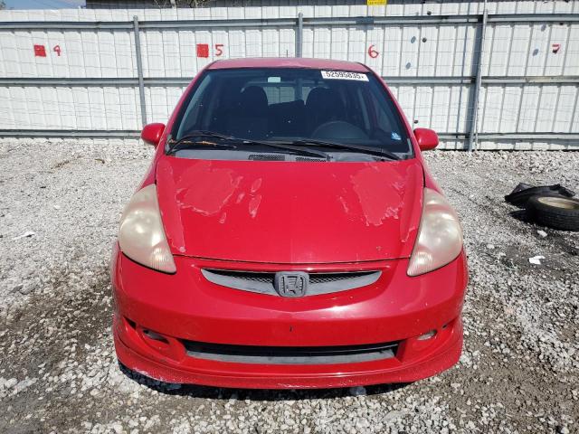 JHMGD38647S033657 - 2007 HONDA FIT S RED photo 5